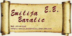 Emilija Baralić vizit kartica